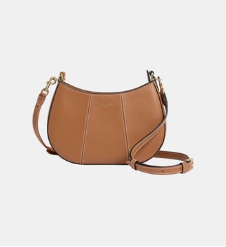 Petit sac demi-lune Juliette en cuir grainé - Le Tanneur - Camel