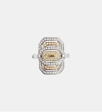 Bague My Way - Or Blanc, Or Jaune & Diamants - Statement - Or blanc