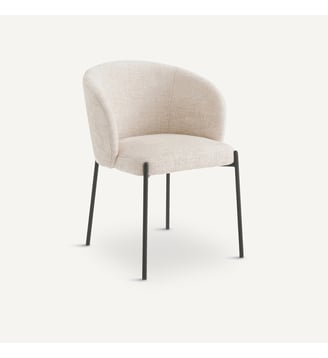 Fauteuil de table velours chenille - AM.PM - Albatre