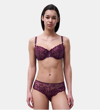 Shorty avec bijou - Chantelle - Aubergine lurex