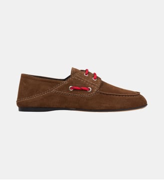 Chaussures bateaux cuir suédé lacet - Sandro - Marron