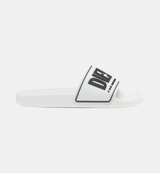 Sa-Mayemi-Claquettes en caoutchouc avec logo embossé - Diesel - Blanc
