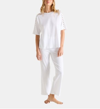 Pyjama col rond en jersey, Amélie - Laurence Tavernier - Blanc