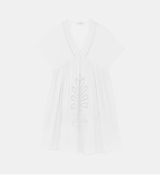 Robe courte évasée uni RUMI - La Petite Etoile - Blanc