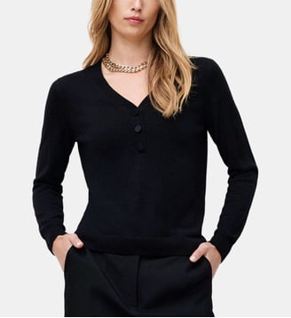 Pull mbettina - Motif uni - Coupe droite - Caroll - Noir