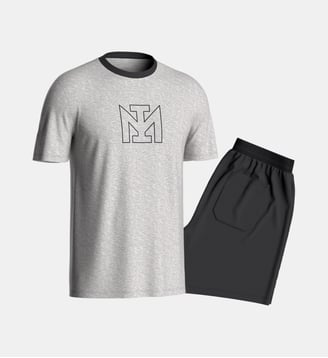Pyjama court en Coton - Impetus - Gris clair
