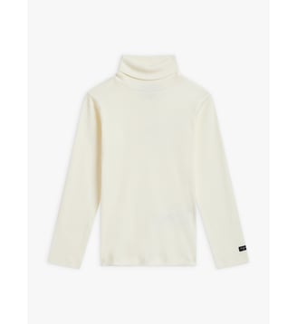 t-shirt col montant côtelé - Agnès b. - Blanc écru