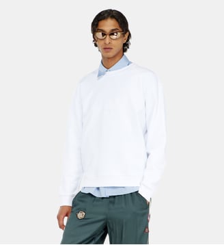 Sweat-shirt en coton avec micro broderie logo - Diesel - Blanc