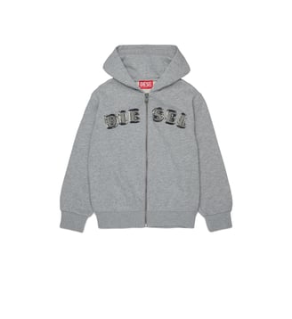 Sweat zippé avec logo - Diesel Kids - Gris