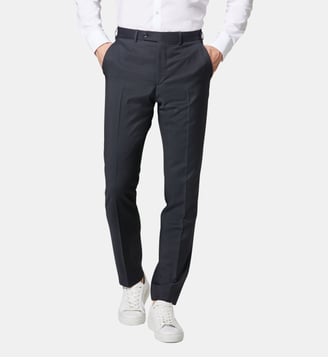 Pantalon de costume en laine regular Per - Digel - Marine