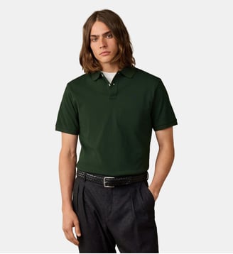 Polo Coupe Regular À Manches Courtes Avec Logo - Hackett London - Rugby green