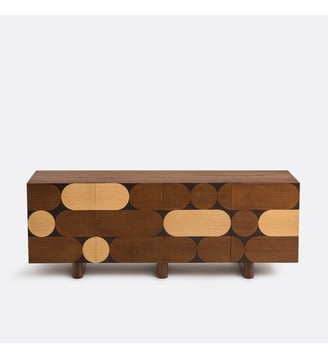 Buffet 4 portes plaqué noyer - La Redoute Interieurs - Noyer