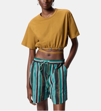 T-shirt cropped à lacet et détails western - Pinko - Bronze