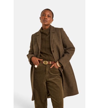 Manteau À Carreaux Motif Prince-De-Galles Anabelle - Maison 123 - Kaki