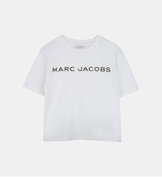 T-shirt en coton avec strass - Marc Jacobs Kids - Rosée