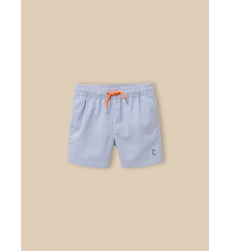 Short de bain en seersucker - Cyrillus - Bleu