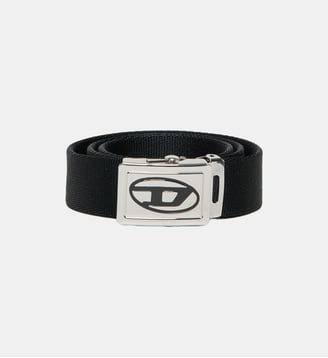 Ceinture en toile avec logo Oval D - Diesel Kids - Noir