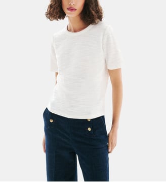 T-shirt tdaphne - Motif uni - Coupe droite - Caroll - Écru