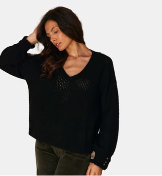pull uni MANDINE - La Petite Etoile - Noir