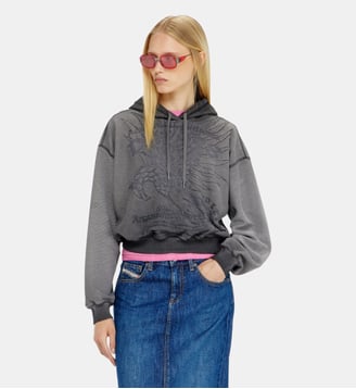 Sweat à capuche avec imprimé dévoré - Diesel - Gris
