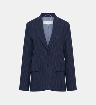 veste de tailleur rayée en lin - tazia - Gerard Darel - Marine