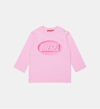 T-shirt à manches longues avec logo - Diesel Kids - Rose