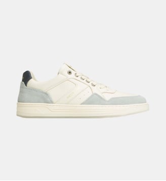 Baskets basses Zenica cuir et suède - Redskins - Beige et bleu
