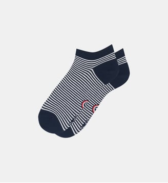 Socquettes gris et noires - Le Slip Francais - Blanc et bleu