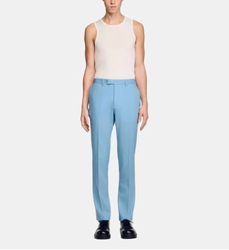 Pantalon de costume en laine - Sandro - Bleu ciel