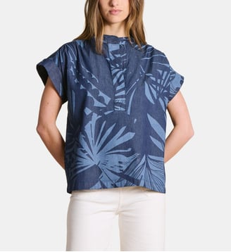 Top ample en coton à imprimé - La Fée Maraboutée - Brut