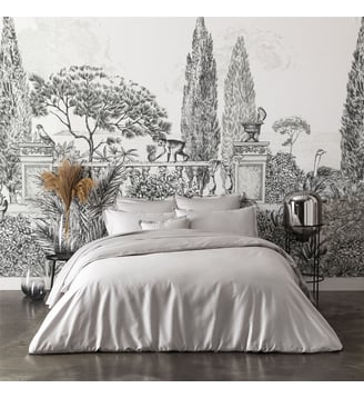 Housse de couette unie en satin de coton bio, TEOPHILE - Alexandre Turpault - Gris et argent