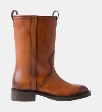 Bottines santiags cuir lisse - Claudie Pierlot - Camel