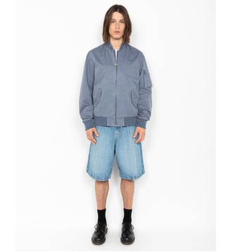 Bomber MA-1, coton lavé - Schott - Bleu lac