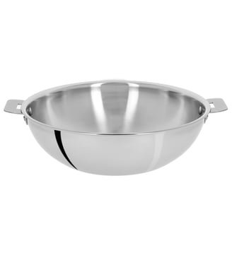 Wok amovible CASTELINE 28 cm tout inox - Cristel - Coloris unique