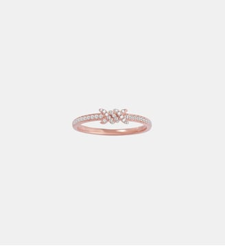 Bague Fine Barbelé Pavée - Djula - Or rose