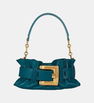 Sac Anthem Mini en cuir lisse - Balmain - Bleu