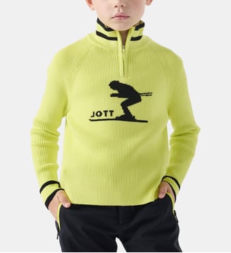 Pull côtelé col haut Coni - Jott - Jaune elexir