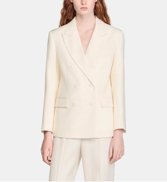 Veste de tailleur croisée - Sandro - Écru