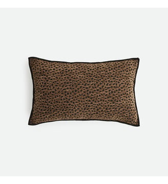 Housse de coussin rectangulaire, en velours ciselé - La Redoute Interieurs - Marron
