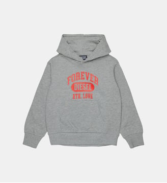 Sweat à capuche avec logo - Diesel Kids - Gris