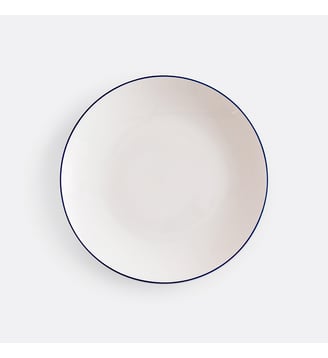 Lot de 4 assiettes à dessert porcelaine - La Redoute Interieurs - Blanc et bleu