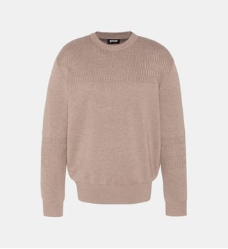 Pull col rond en maille fine - Schott - Taupe