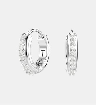 Anneaux d'oreilles Matrix, Métal rhodié Swarovski