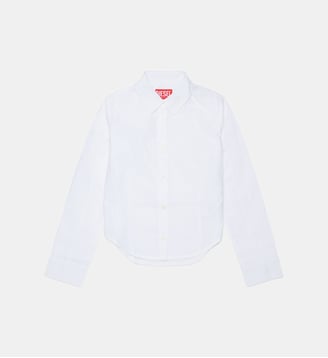 Chemise à manches longues avec logo - Diesel Kids - Blanc