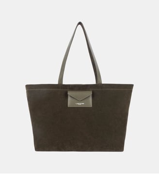 Grand sac cabas épaule Suédine KBA - Lancaster - Kaki foncé