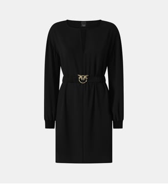 Robe courte en crêpe technique - Pinko - Limousine noire