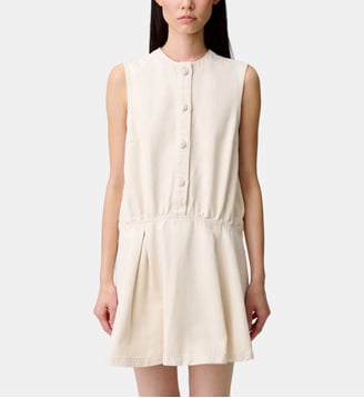 Robe courte évasée denim clair - Claudie Pierlot - Denim ecru