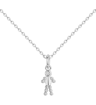 Collier Petit précieux en Argent avec diamant blanc La Garçonne Diamant