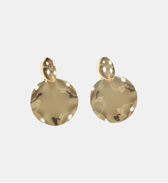 Boucles d'oreilles pendantes rondes - La Fée Maraboutée - Doré