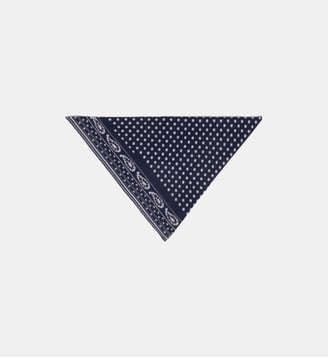 Echarpe triangle réversible - Maje - Marine pois bandana print